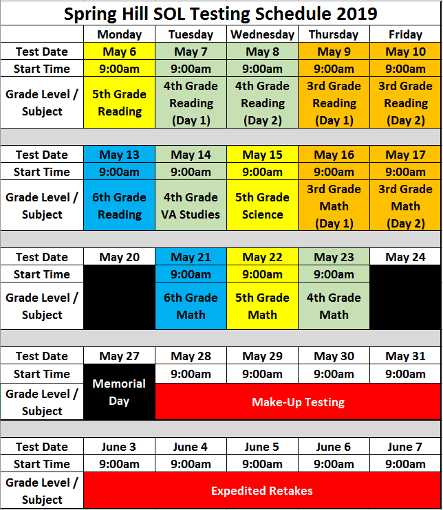 SOL Schedule