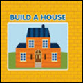 Build a house game logo with brick border and house