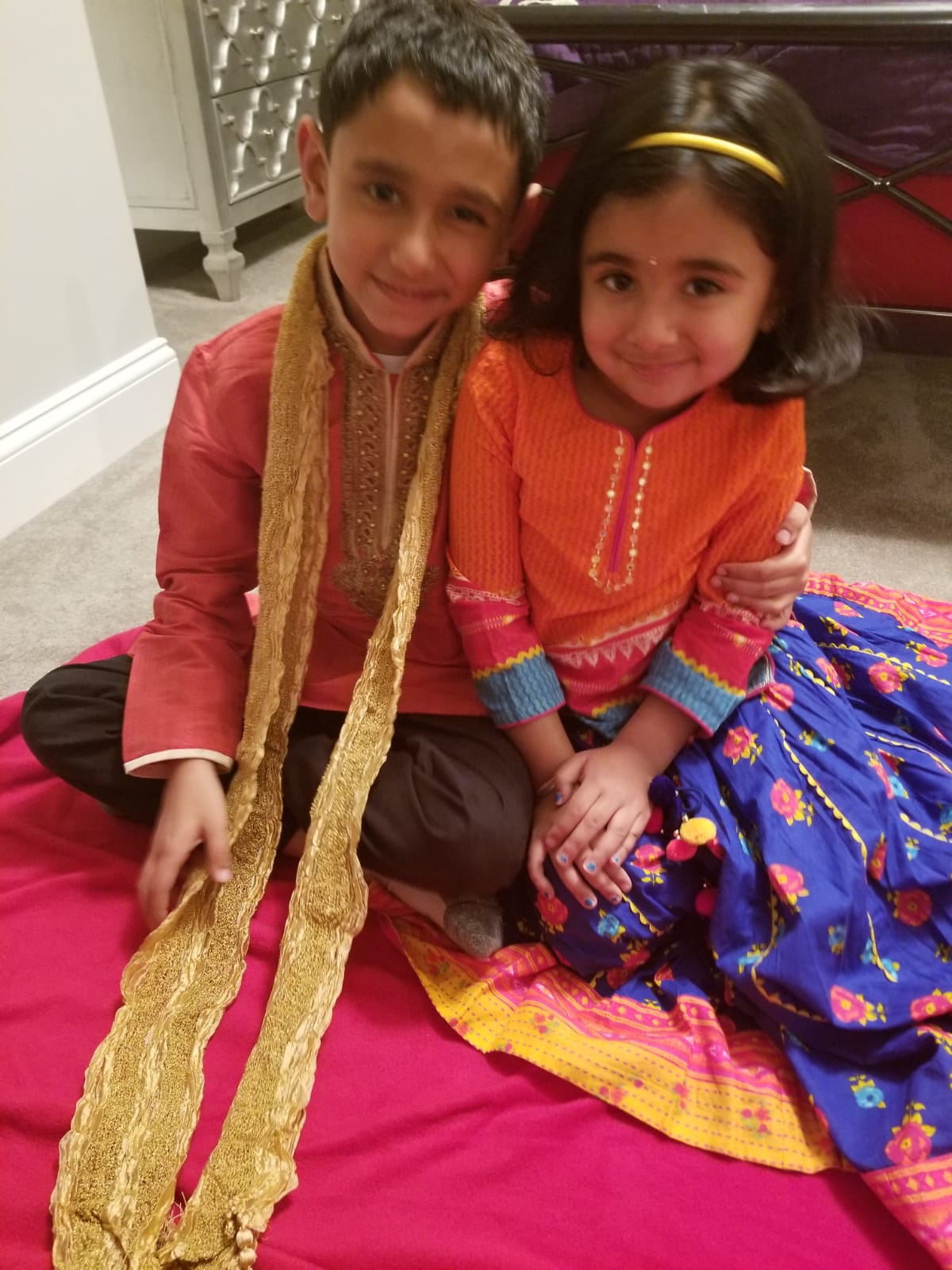 two children celebrate Diwali
